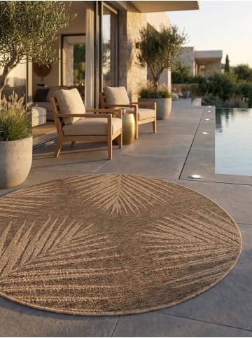 KADIMA DESIGN Flachgewebeteppich Jute-Optik Natur Bordüre Waschbar