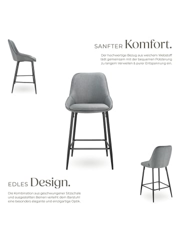 tectake Thekenstuhl gepolstert, 49 x 54 x 100 cm, Belastbarkeit 120 kg