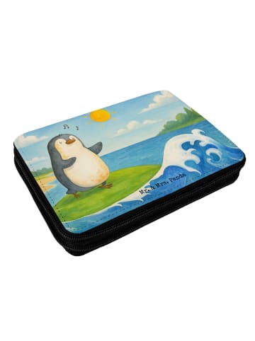 Mr. & Mrs. Panda Federmappe Pinguin Surfer Design ohne Spruch in Weiß
