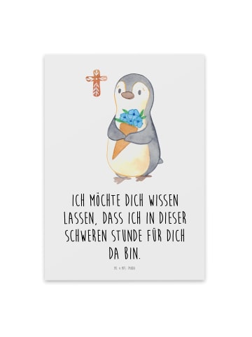 Mr. & Mrs. Panda Trauerkarte Pinguin Anteilnahme mit Spruch in Weiß