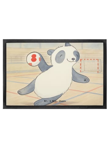 Mr. & Mrs. Panda fußmatte Panda Handball spielen Design ohne Spruch in Weiß