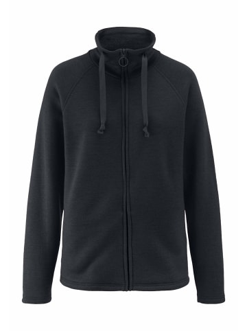 Hessnatur Hessnatur Jacke Relaxed ACTIVE WOOL aus reiner Bio-Merinowolle in schwarz