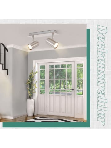 ZMH Deckenleuchte in Nickel 2-flammige GU10 schwenkbar Modern Deckenspots