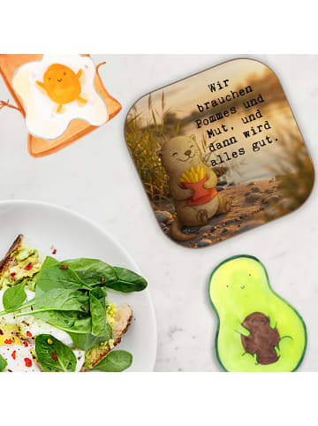 Mr. & Mrs. Panda Untersetzer Otter Pommes Design mit Spruch in Weiß