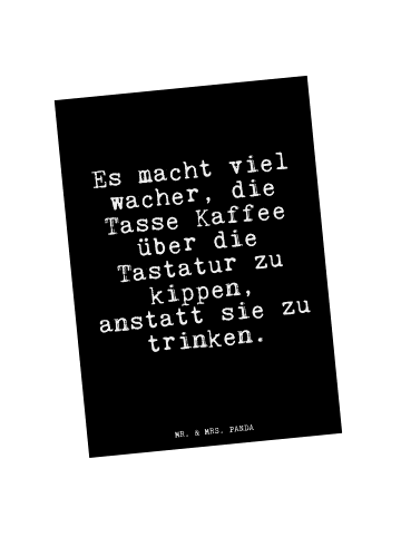 Mr. & Mrs. Panda Motivkarte Es macht viel wacher,... mit Spruch in Schwarz