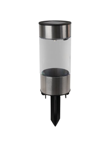 näve LED Solarleuchte "ROTA" in nickelmatt - (L)5 cm x (B)5 cm x (H)19 cm