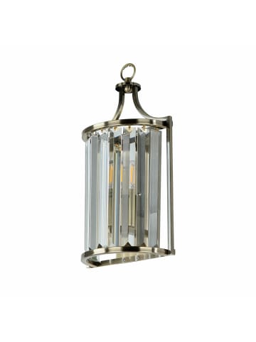 Licht-Erlebnisse Wandlampe (B)19 x (H)37 cm in Messing Antik Klar/Transparent