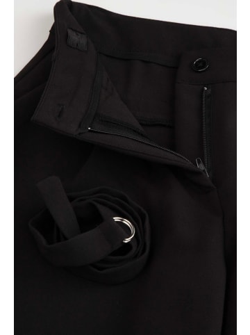 Coccodrillo Weite Stoffhose in schwarz