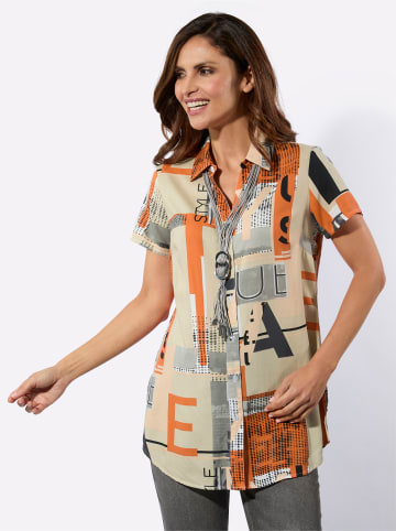 WITT WEIDEN Longbluse in orange-sand-bedruckt