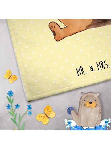 Mr. & Mrs. Panda Gästehandtücher Igel Luftballon ohne Spruch in Gelb Pastell