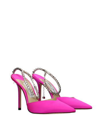 Jimmy Choo Pink Satin Stiletto Absatz Sandalen