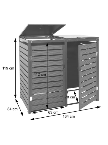 MCW 2er Mülltonnenverkleidung K14, Walnuss-Holzoptik