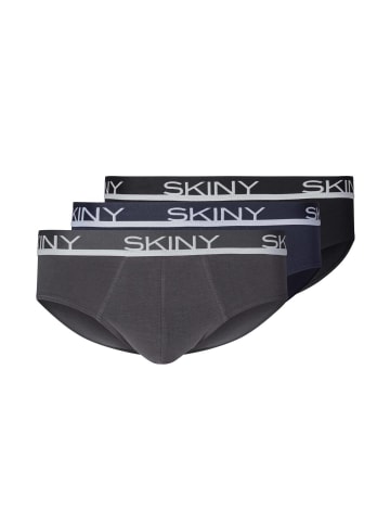Skiny Slip 3er Pack in Grau/Blau/Schwarz