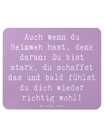 Mr. & Mrs. Panda Mauspad Spruch Heimweh überwinden mit Spruch in Lavendeltraum