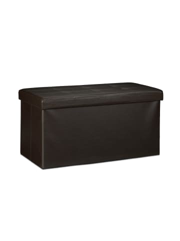 relaxdays Sitzbank Stauraum in Braun - (B)76 x (H)38 x (T)38 cm