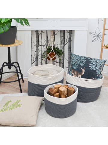 DuneDesign Aufbewahrungskorb Lomari (3er Set) grau