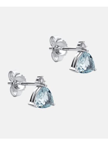 Diamant L'éternel Ohrringe aus 375 Weißgold mit Diamant mit Aquamarin