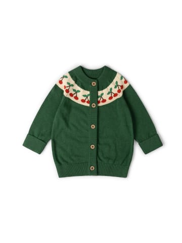 Little Green Radicals Kirschfarbener Cardigan in Grün