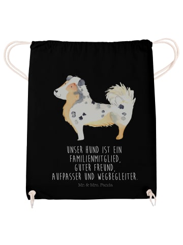 Mr. & Mrs. Panda Turnbeutel Hund Australien Shepherd mit Spruch in Schwarz