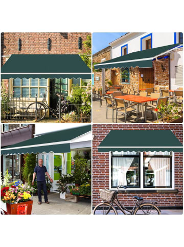 COSTWAY Markise 400x250cm mit kurbel in Grün