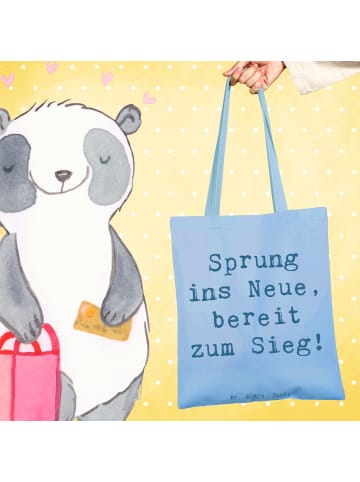 Mr. & Mrs. Panda Canvas Tasche Spruch Sich in einer neuen Sporta... in Sky Blue