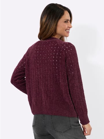 WITT WEIDEN Chenille-Strickjacke in bordeaux