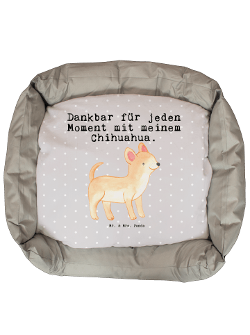 Mr. & Mrs. Panda Hundebett Chihuahua Moment mit Spruch in Grau Pastell