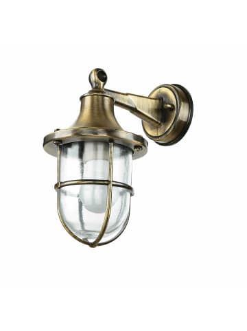 Licht-Erlebnisse Außen Wandlampe (B)14 x (H)27 cm in Messing Antik