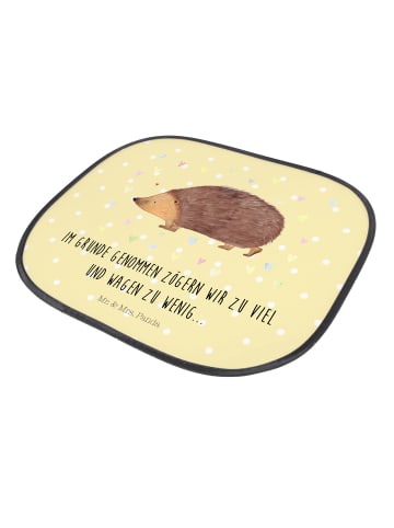 Mr. & Mrs. Panda PKW-Sonnenblende Igel Herzen mit Spruch in Gelb Pastell