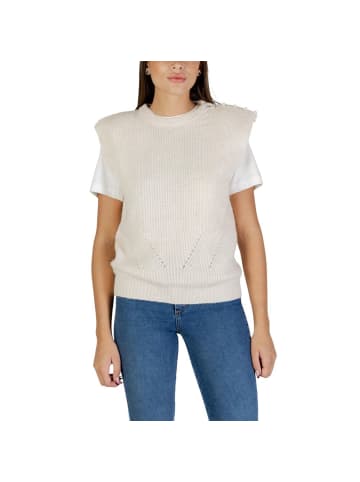 ICHI Creme Polyester Ärmelloser Pullover