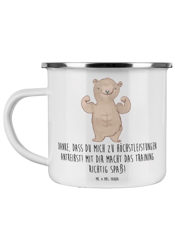 Mr. & Mrs. Panda Tasse Motivierender Fitness-Trainer mit Spruch in Weiß
