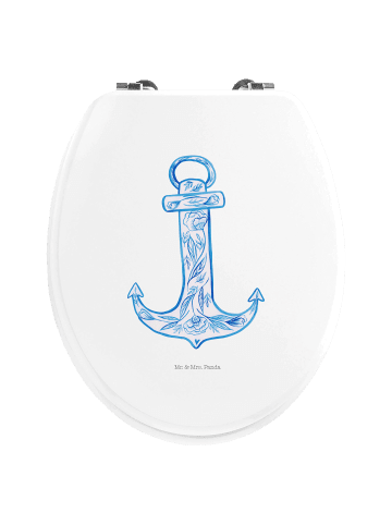 Mr. & Mrs. Panda WC Sitz Anker Blau ohne Spruch in Weiß