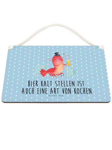Mr. & Mrs. Panda Schild Hummer Weizen mit Spruch in Blau Pastell