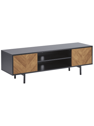 Beliani TV-Möbel SALINA in Schwarz/Braun - (W) 140 x (H) 45 x (L) 40 cm