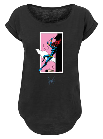 F4NT4STIC Long Cut T-Shirt Marvel Comics Black Widow Roof Jump in schwarz