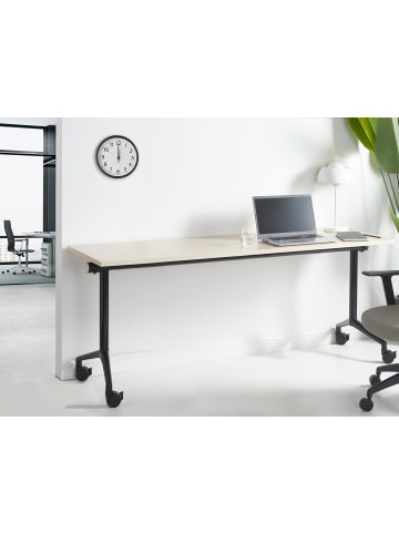 Beliani Zusammenklappbarer Schreibtisch CAVI in Braun/Schwarz