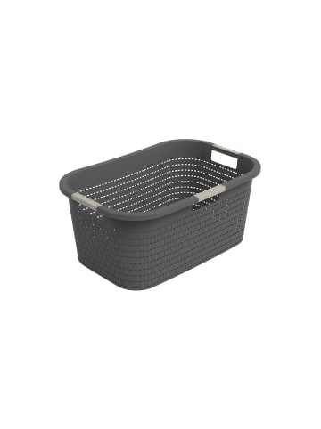 Rotho Wäschebox 40L COUNTRY - ergonomische Wäschebox aus Kunststoff  in Anthrazit
