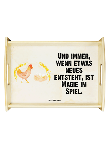 Mr. & Mrs. Panda Servier Tablett Huhn Stolz mit Spruch in Vintage