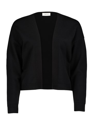 CARTOON Basic-Strickjacke mit Rippbündchen in Schwarz
