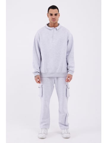 Megaman Jogginganzug Set Jogger Pullover Oversize Fit in Grau