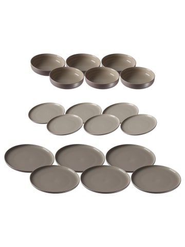 Ritzenhoff & Breker 18er Set Teller und Schalenset Jasper in Taupe