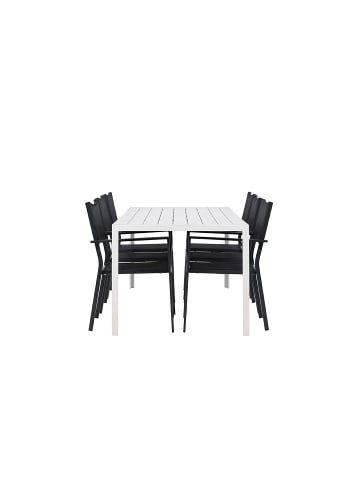 ebuy24 1 x Tisch 6 x Stühle Weiß 90 x 205 cm