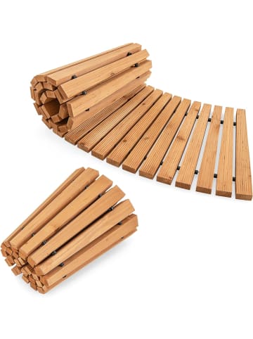 COSTWAY Gartenweg Holz ausrollbar 216x53cm in Beige