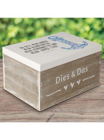 Mr. & Mrs. Panda Geschenkbox Anker Blau mit Spruch in Weiß