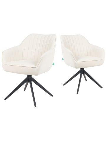 DUBI Möbel 2er-Set: Drehstuhl Mika-Kian in Creme - (B)60 x (H)82 x  (T)61 cm