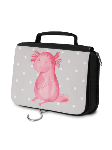Mr. & Mrs. Panda Schminktasche Axolotl Niedlich ohne Spruch in Grau Pastell