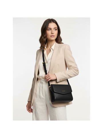 Bologna Leather Crossbody Umhängetasche Leder 22 cm black