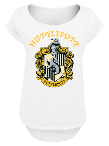 F4NT4STIC Long Cut T-Shirt Harry Potter Hufflepuff Crest in weiß