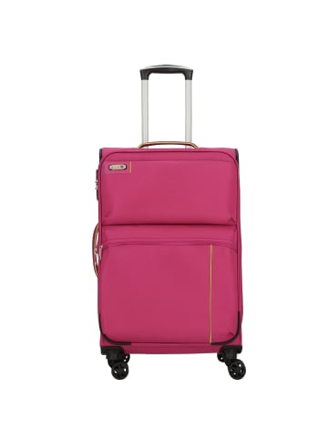 D&N Travel Line 6764 4 Rollen Trolley 65 cm mit Dehnfalte pink