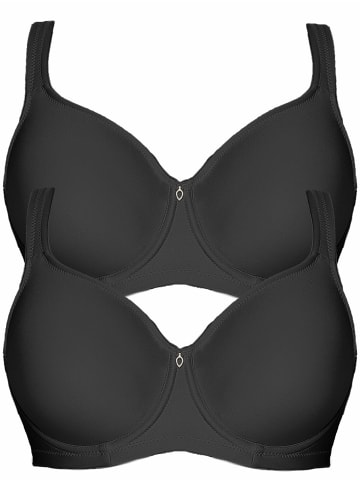 Viania 2er Pack Minimizer Bügel BH Basic in schwarz schwarz